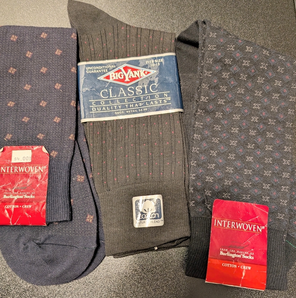 NWT. Classic Men's Black Dress Socks. Set Of Three
